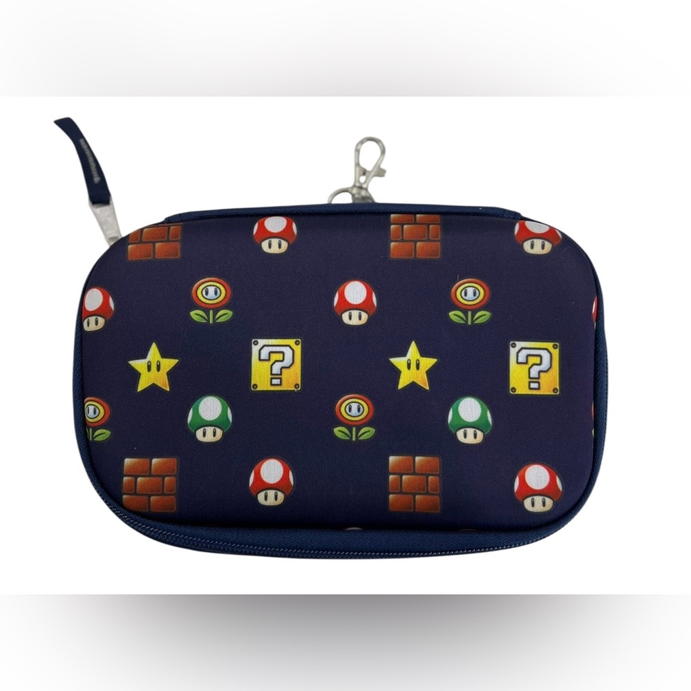 Super Mario Gadget Game Holder Case, Switch, Nintendo 2023 Zipper, Padded w Clip
